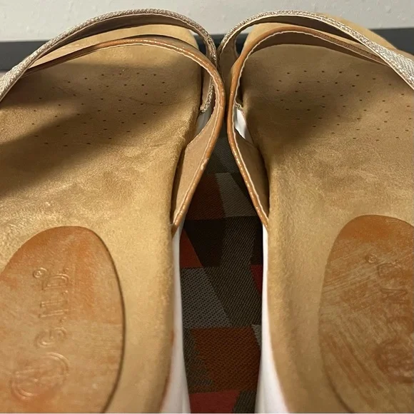 G.N.D. Crossover Platform Sandal - White Tan & Gold Tones - Size 10 - Picture 8 of 12